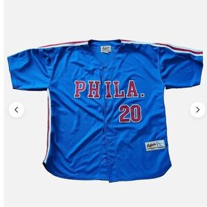 Vintage Philadelphia Phillies Number 20 baseball jersey by Ackers Size XL Blue